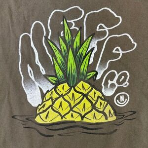 Neff Co Mens XL Brown Pineapple Graphic Short Sleeve T-Shirt Skater Surf Tee